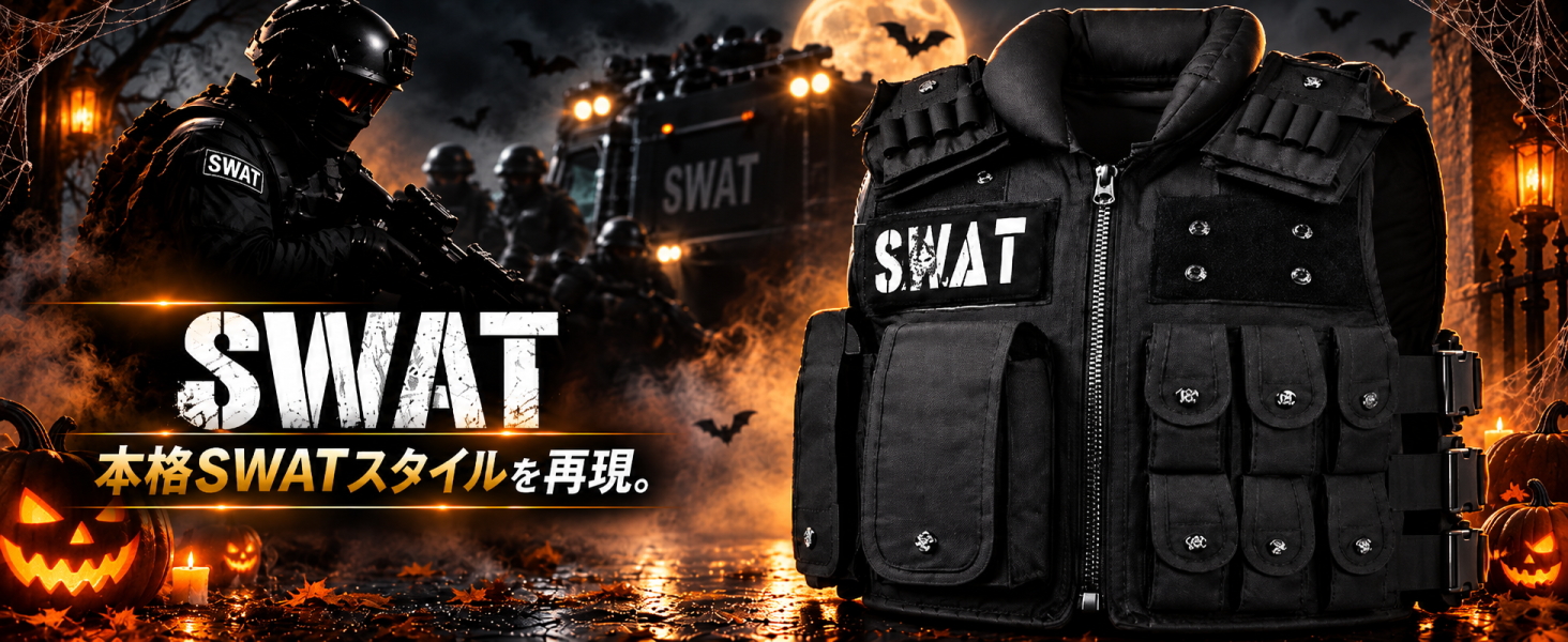 Amazon | [Catsobat] 【フルギア6点パッケージ】 SWAT コスプレ ベスト
